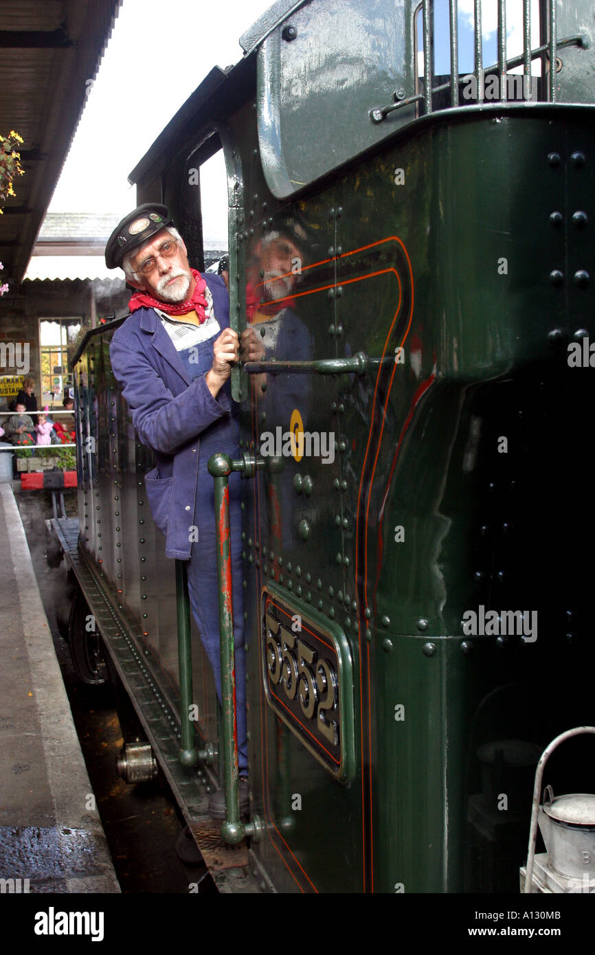 Fireman Bodmin & Wenford Steam Railway Cornovaglia Foto Stock