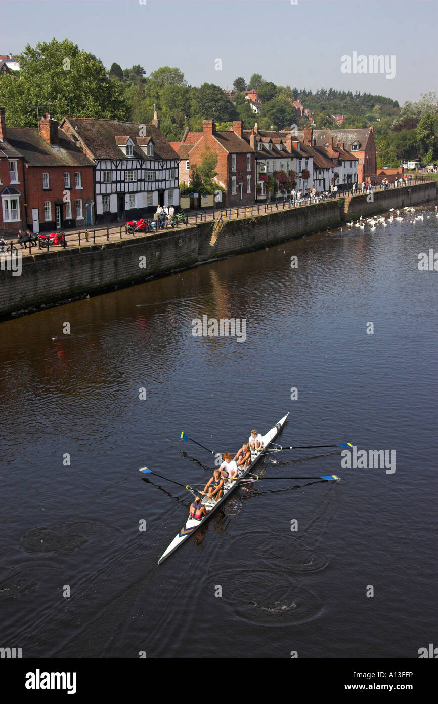 Severnside a nord e il fiume Severn, Bewdley, Hereford e Worcester, Inghilterra Foto Stock