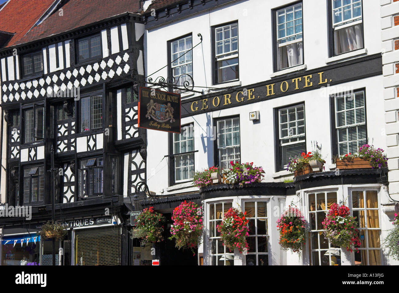 The George Hotel, carico Street, Bewdley, Hereford e Worcester, Inghilterra Foto Stock