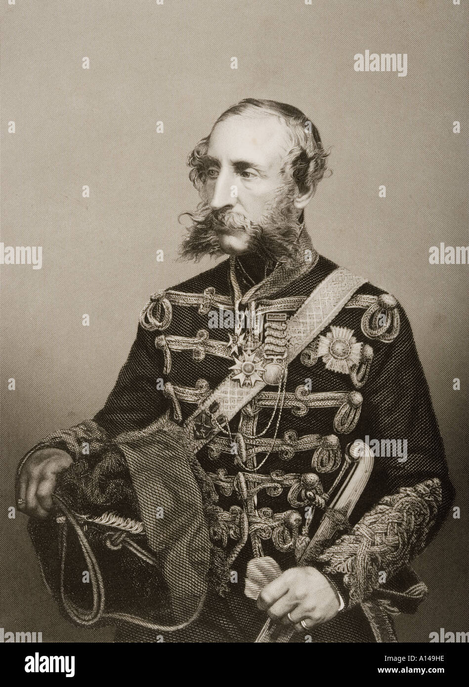 Lieutenant-General James Thomas Brudenell, 7° Conte di Cardigan,1797 - 1868. Ufficiale dell'esercito britannico, comandante della brigata di luce. Foto Stock