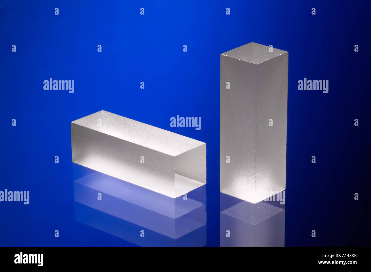In vetro smerigliato blocchi Studio Still Life Foto Stock