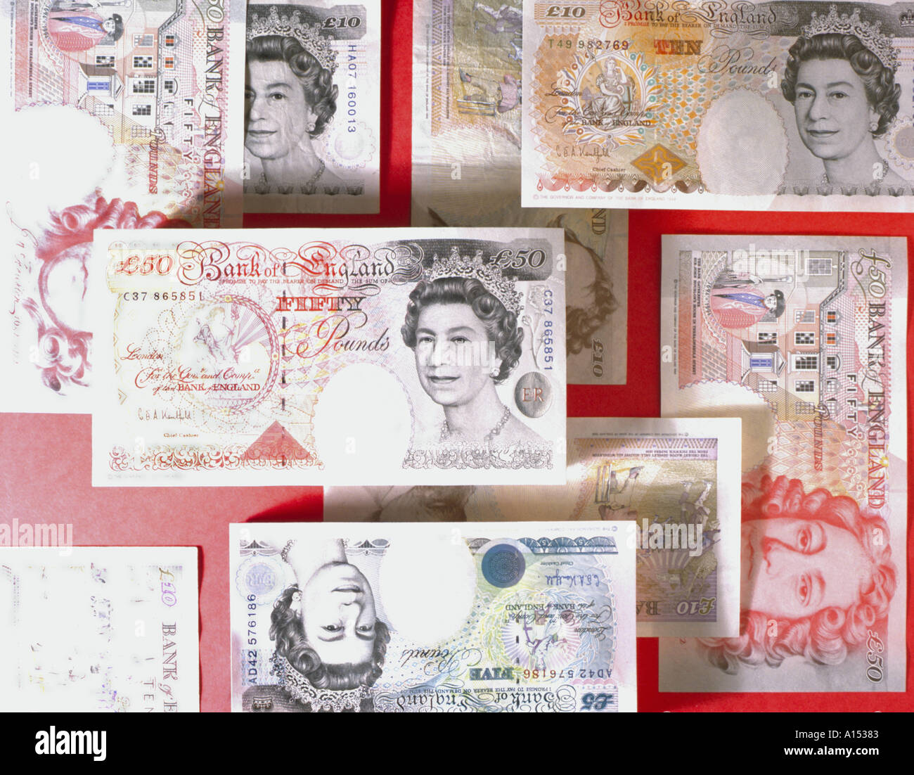 Visualizzazione della banca britannica note Foto Stock