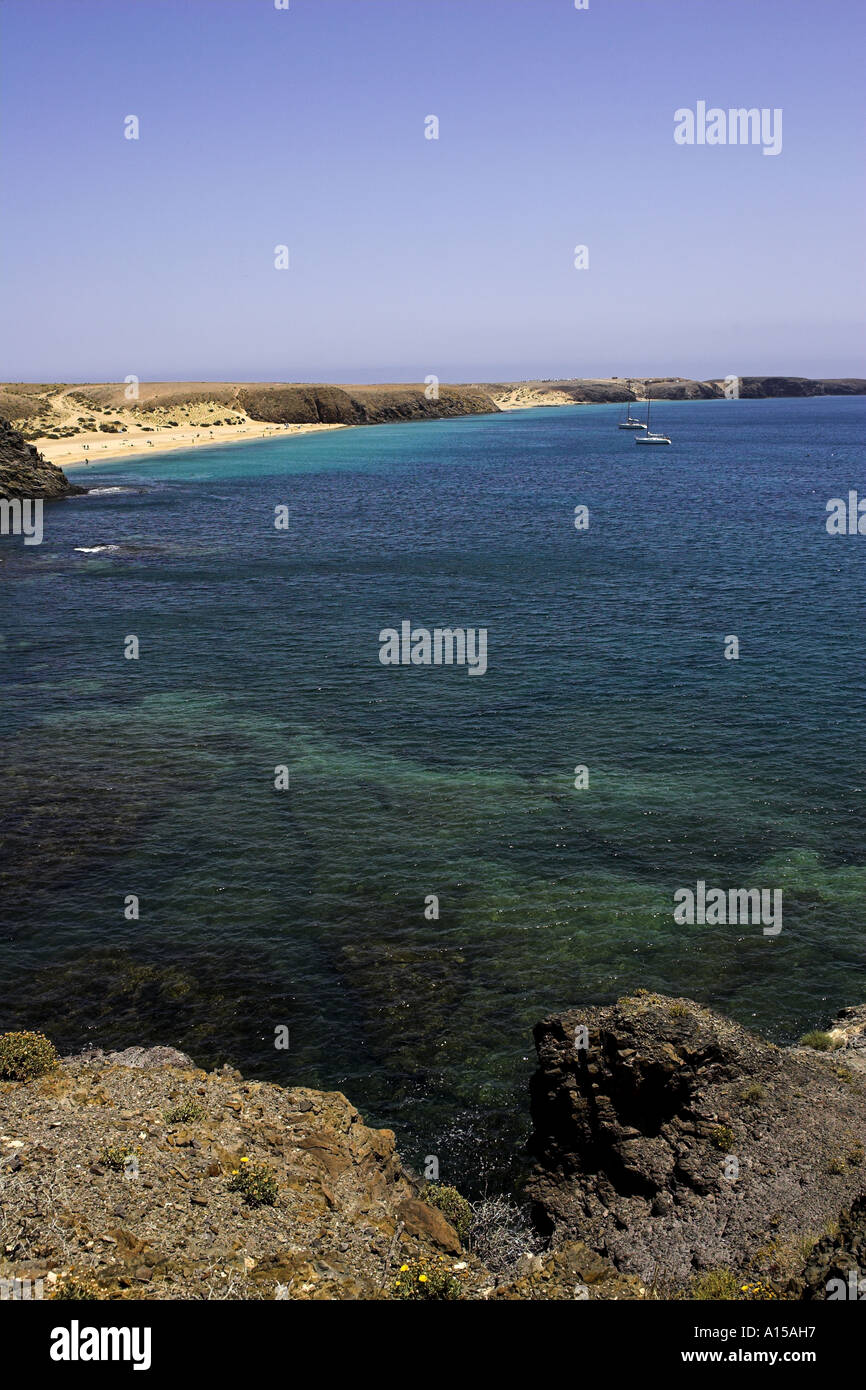Spiaggia Papagayo Lanzarote isole Canarie Spagna Foto Stock