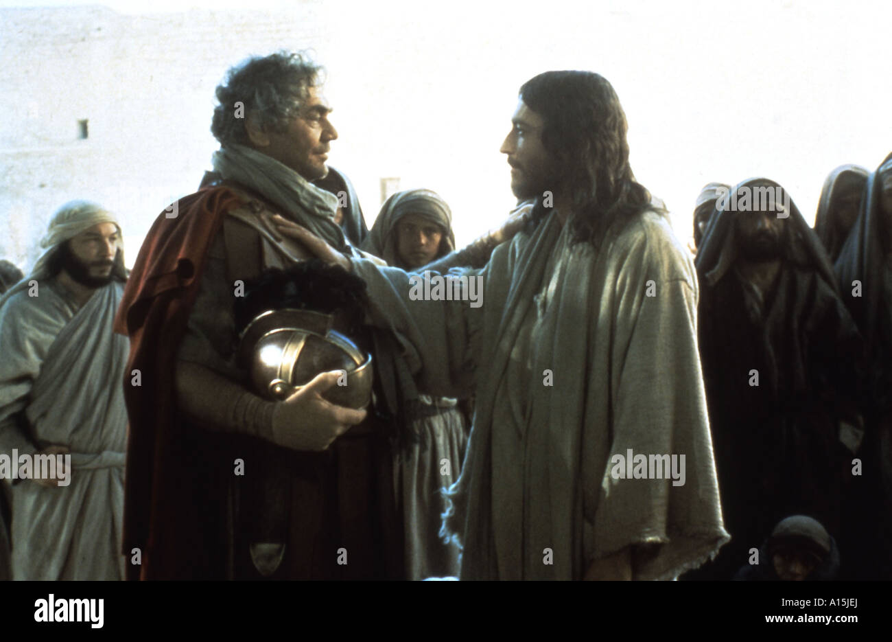 Gesù di Nazaret Anno 1977 direttore Franco Zeffirelli Robert Powell e Ernest Borgnine Foto Stock