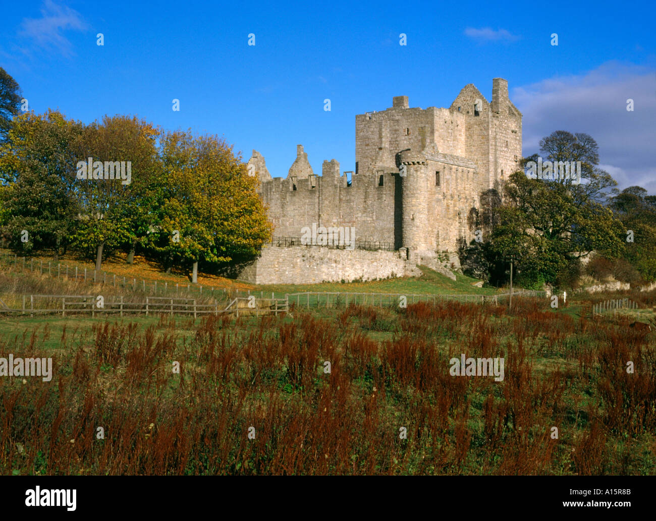 dh 14 ° secolo castelli CRAIGMILLAR CASTELLO LOTHIAN SCOZIA rovine scozzesi storico scozia midlothian rovina autunno Foto Stock