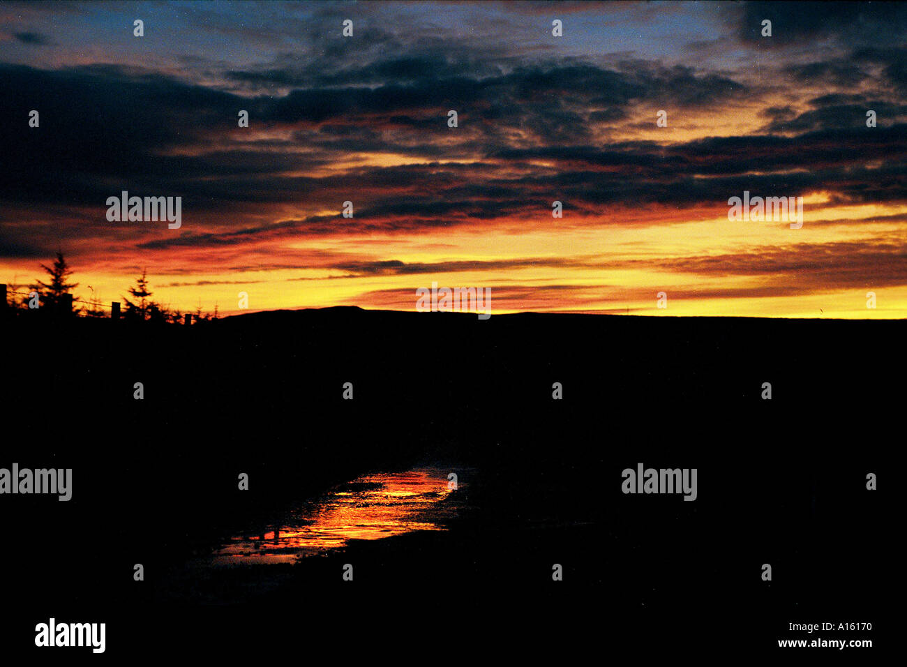 La ricchezza di colori del tramonto sono mostrati in questa immagine dall'isola scozzese di Islay Foto di Ami Vitale Foto Stock