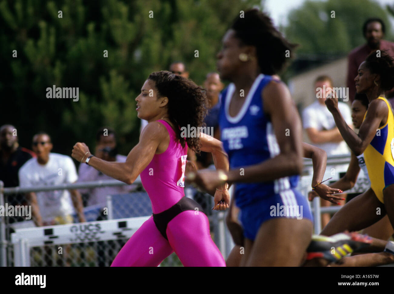 Stock digitale immagine di Firenze Griffith Joyner in esecuzione in pista soddisfare Foto Stock