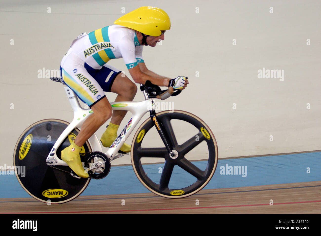 Christopher Scott AUS nel primo round del mens CP 4 categoria 3 km inseguimento individuale Foto Stock