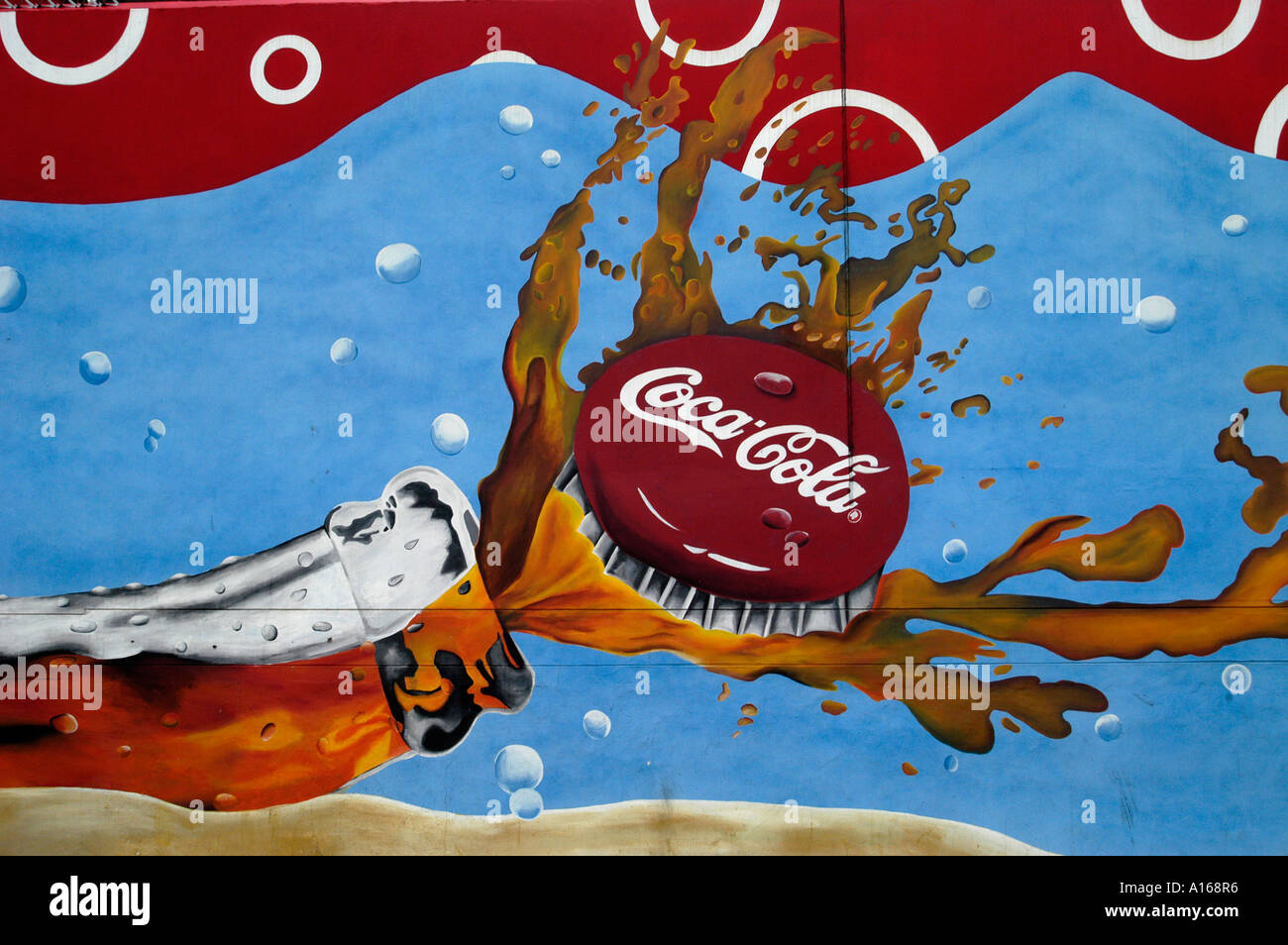 RSA Sud Africa Sudafrica Coca Cola africana di firmare il messaggio tramite Affissioni parola Foto Stock