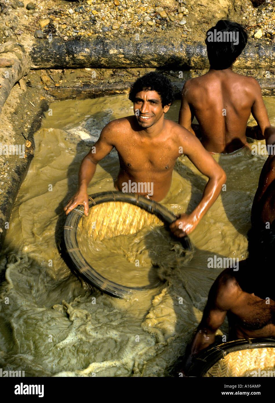 Sri Lanka Ratnapura Mining Moonstone zaffiro pietre preziose Ruby gioielli Gems Foto Stock