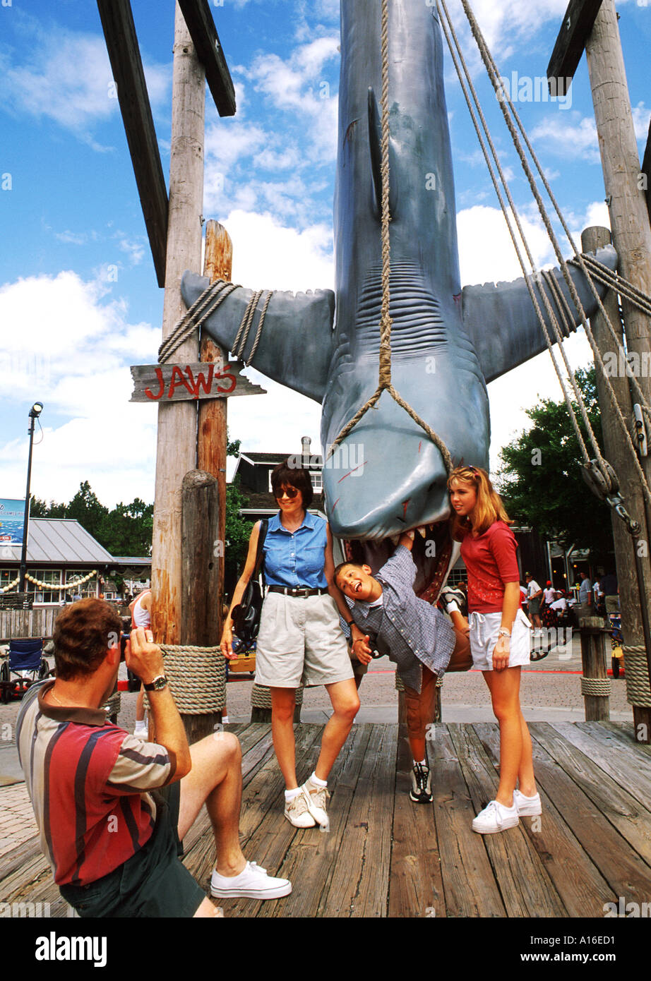 Gli Universal Studios Florida Family a ganasce ride Foto Stock