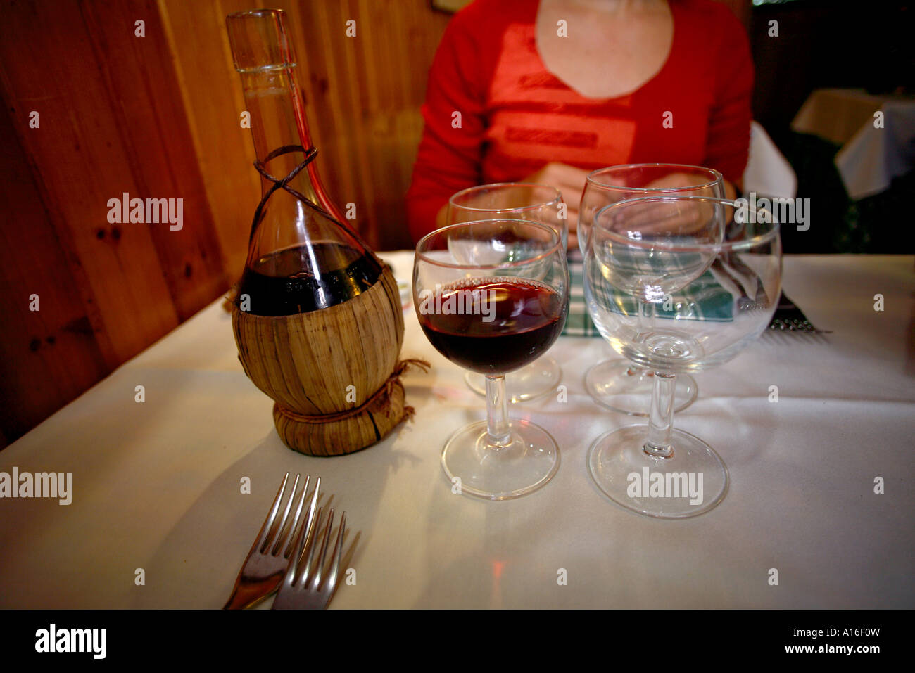 Classico vino vino classico tipico cibo CHIANTI Il Chianti Toscana Italia Foto Stock