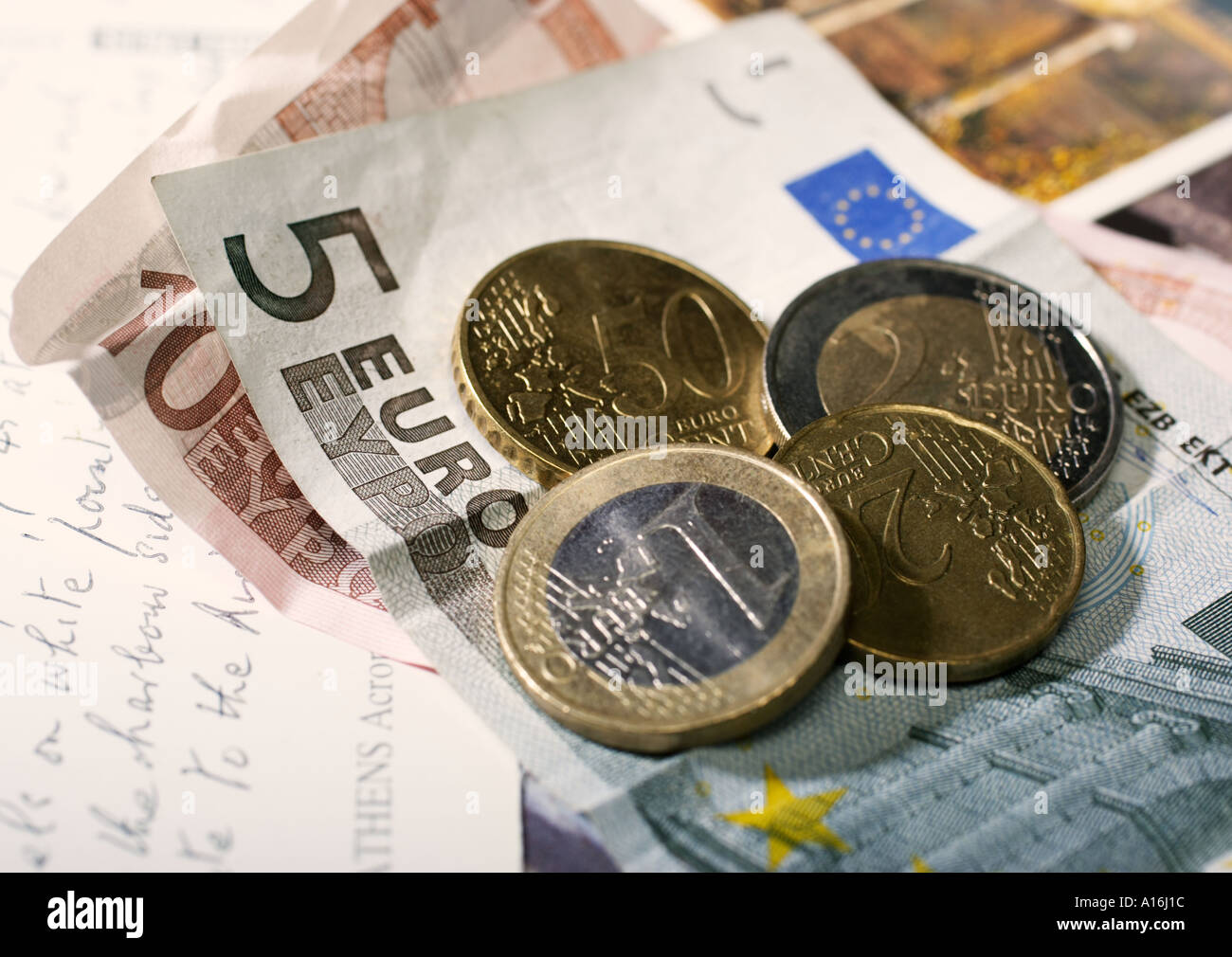 Valuta Euro close up Foto Stock
