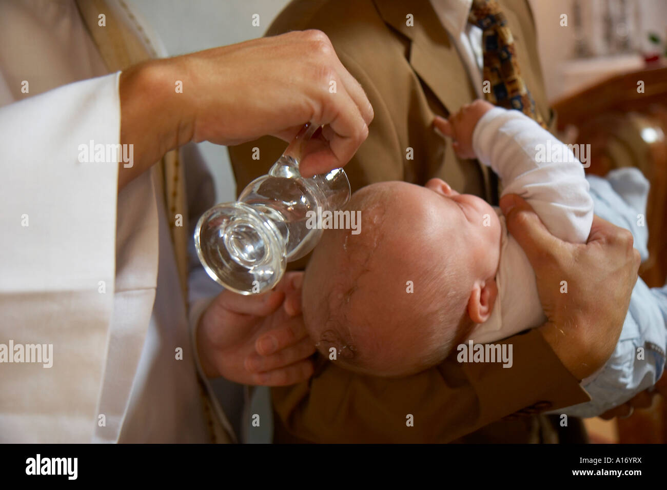 Il battesimo Foto Stock