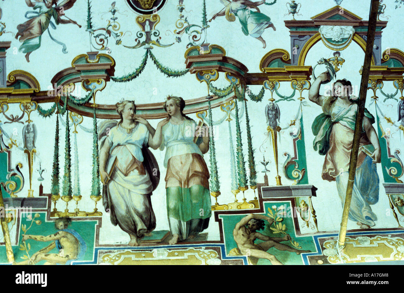 Vaticano pittura ad affresco parete Roma Italia arte Foto Stock