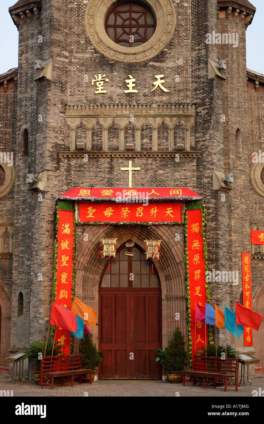 Chiesa cristiana, Laowaitan, Jiangbei, Ningbo, Cina. Foto Stock