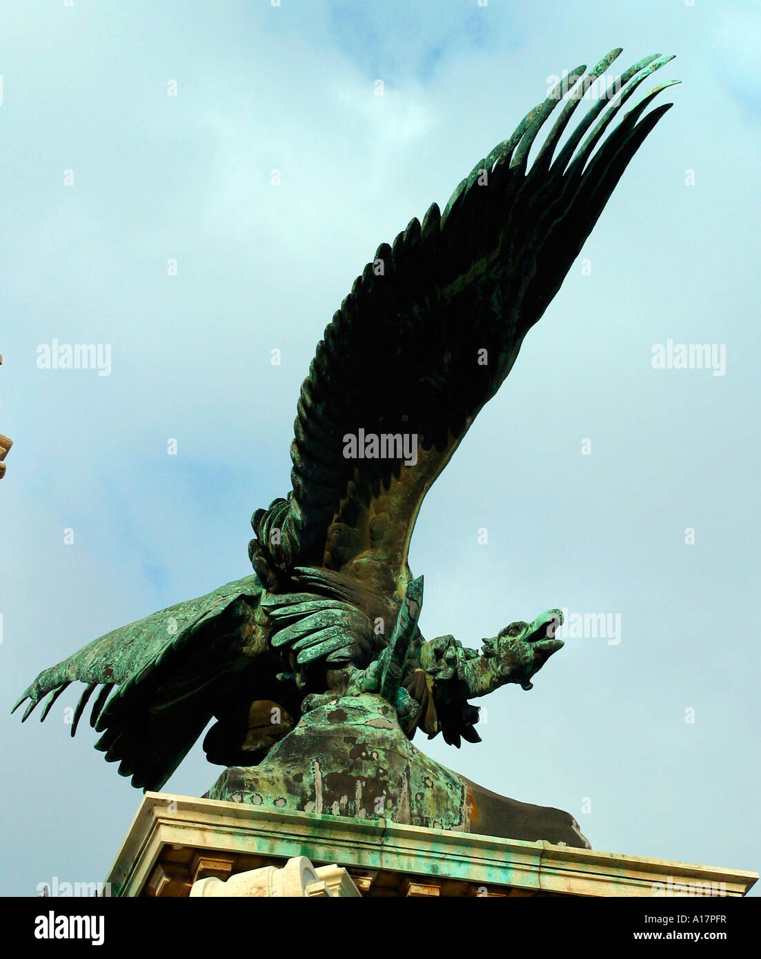 Eagle scultura, Budapest, Ungheria. Foto Stock