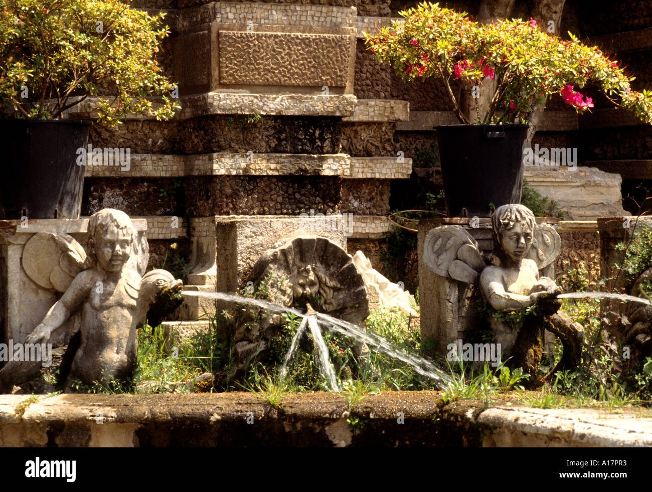 Villa d'Este Villa del 16th secolo a Tivoli, fontane rinascimentali italiane nei pressi di Roma, il cardinale Ippolito II d'Este Papa Alessandro V, Italia. Foto Stock