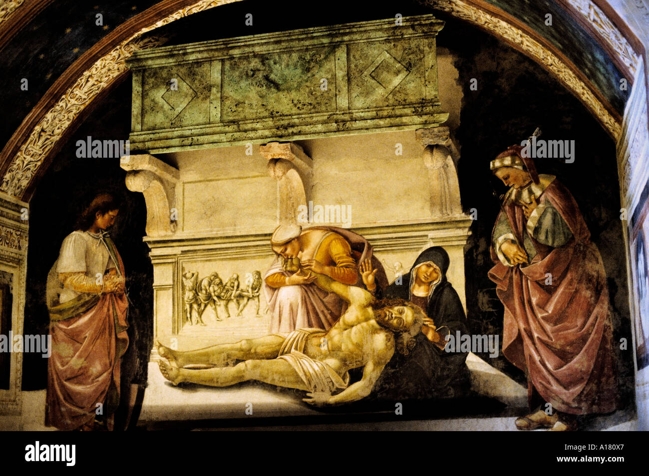 Pietà di Cristo il Duomo di Orvieto è una grande xiv secolo cattedrale cattolica romana situato nel centro storico di Orvieto in Umbria Foto Stock