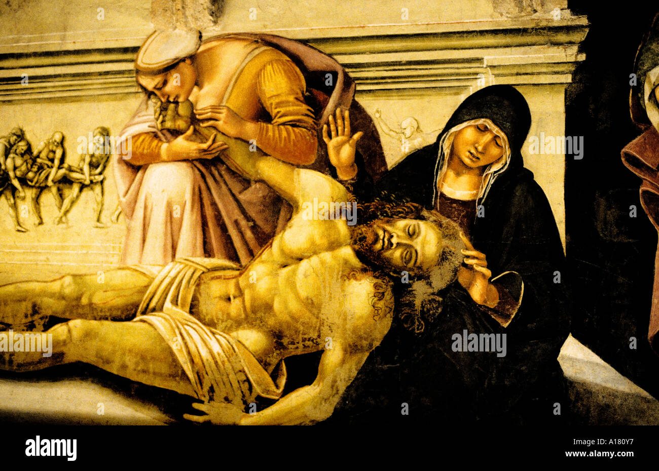 Pietà di Cristo il Duomo di Orvieto è una grande xiv secolo cattedrale cattolica romana situato nel centro storico di Orvieto in Umbria Foto Stock