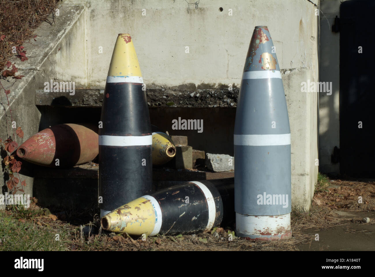 I vecchi bombe a Fort Dearborn che è una vecchia base situato in Rye New Hampshire che fa parte della Nuova Inghilterra seacoast Foto Stock