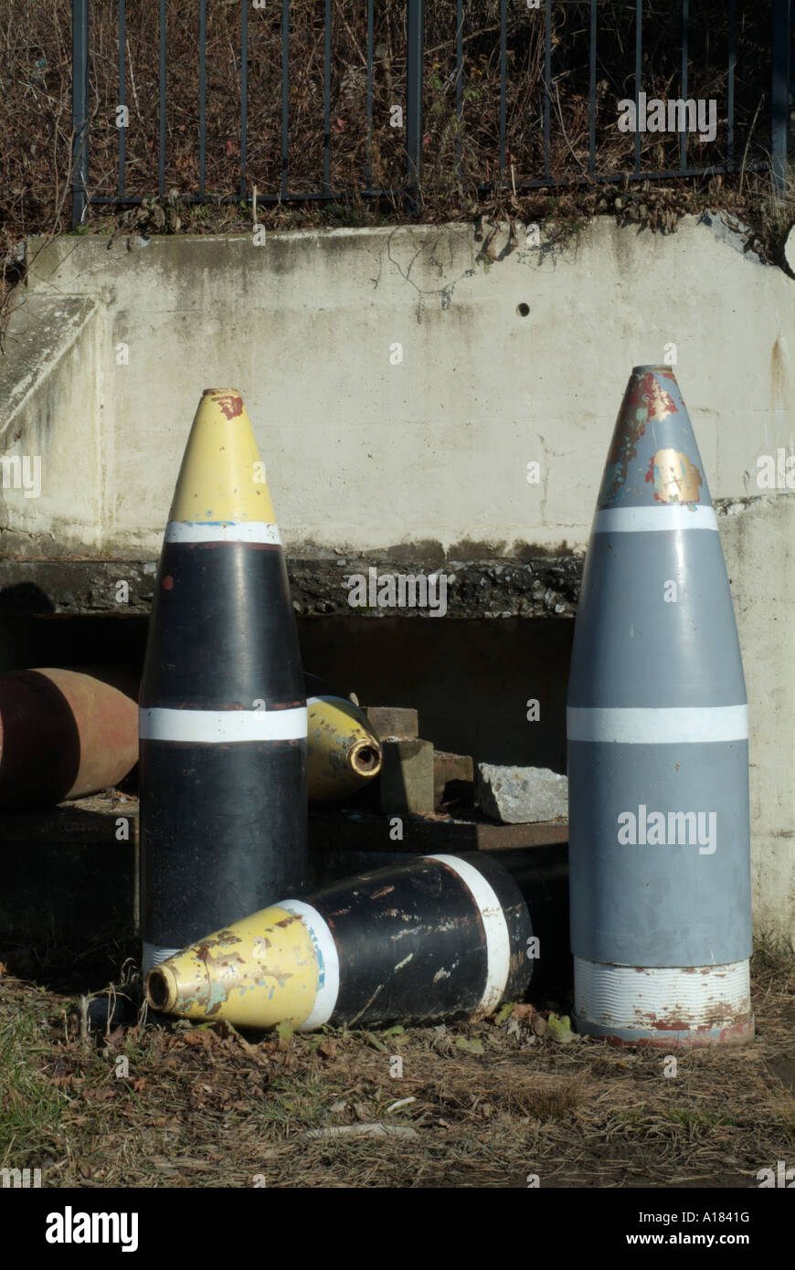 I vecchi bombe a Fort Dearborn che è una vecchia base situato in Rye New Hampshire che fa parte della Nuova Inghilterra seacoast Foto Stock