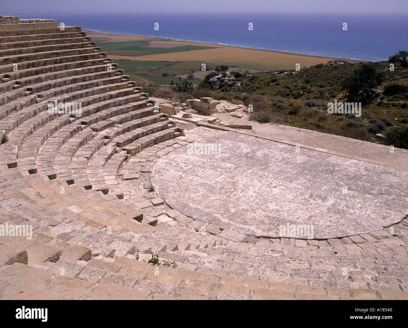 Il Teatro Curio Kourion c 100 annuncio Cipro M corto Foto Stock