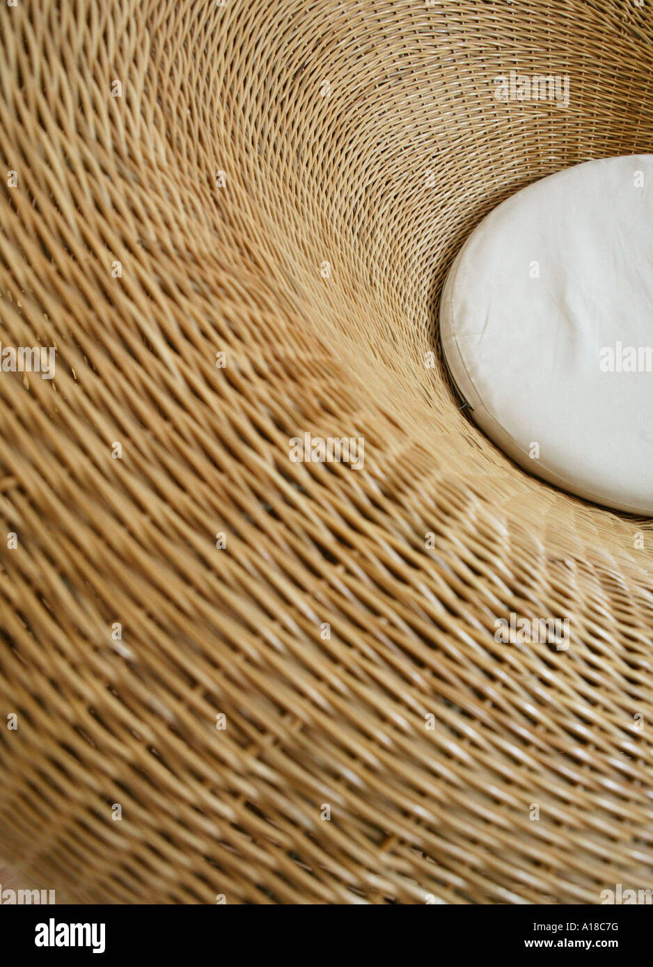 Close up di sedie di rattan Foto Stock