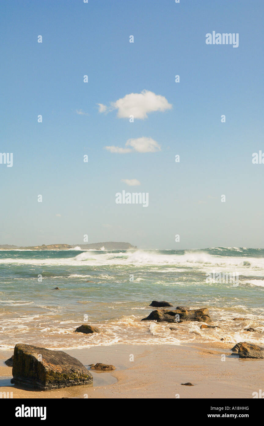 Rocce sulla spiaggia di Iluka Nuovo Galles del Sud Foto Stock