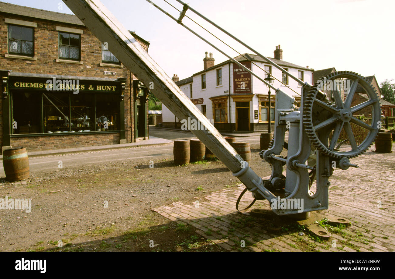 Regno Unito Shropshire Ironbridge Blists hill Museo la strada principale dal sciavero Foto Stock