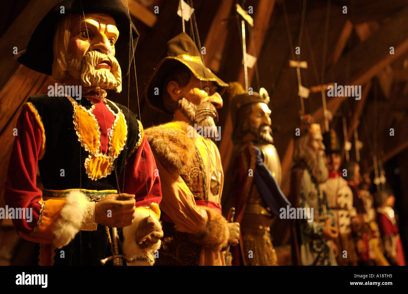 Il Museo delle Marionette nella città di Cesky Krumlov Repubblica Ceca Europa orientale Foto Stock