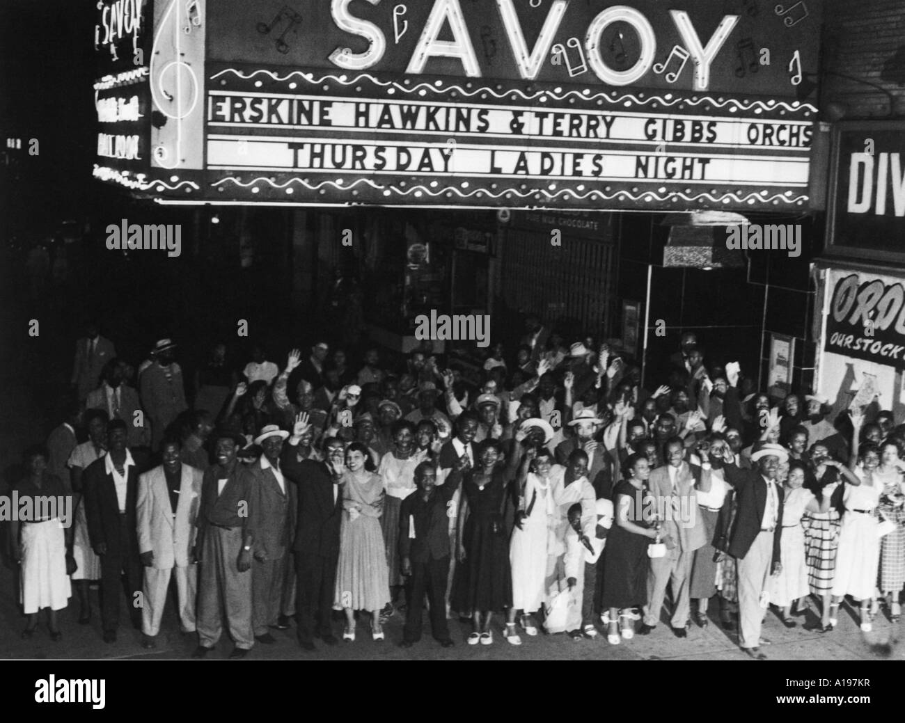 SAVOY Theatre di Harlem quartiere di New Yorkdistrict circa 1956 Foto Stock
