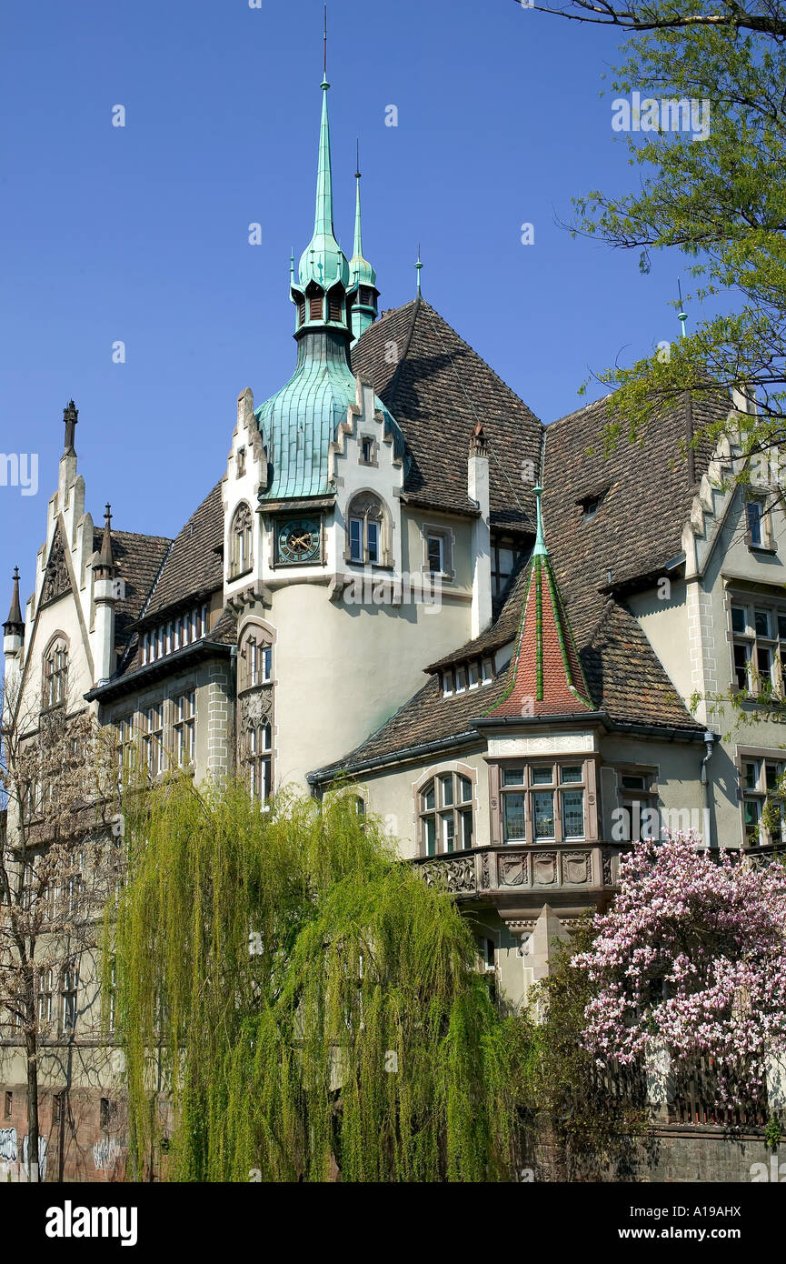 Lycée des Pontonniers, Liceo internazionale, primavera, Strasburgo, Alsazia, Francia, Europa Foto Stock