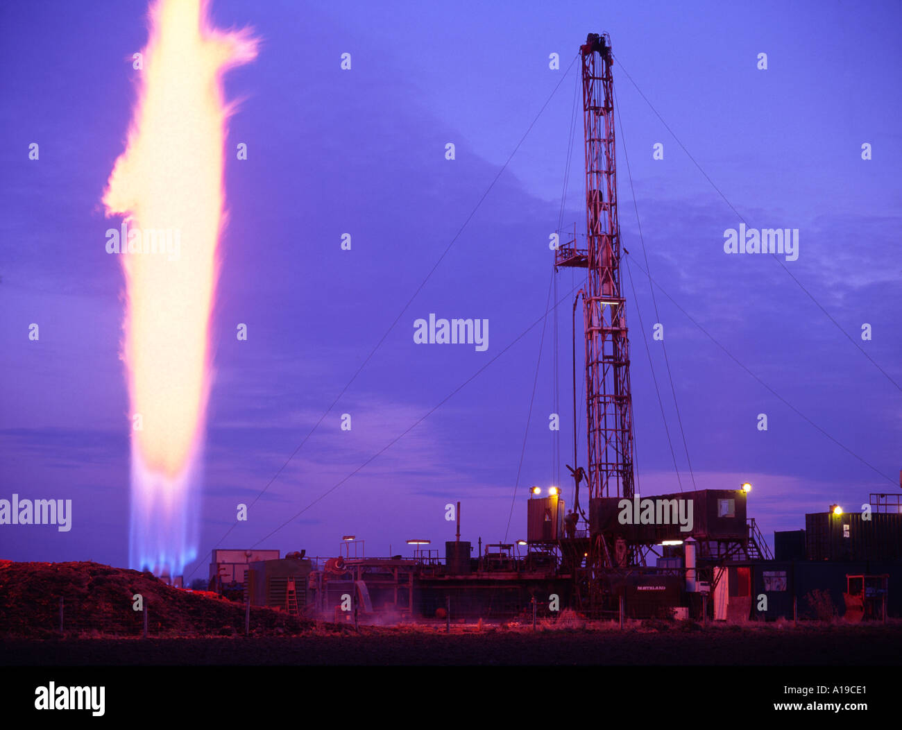Sulla riva del campo di gas North Lincolnshire Inghilterra Foto Stock