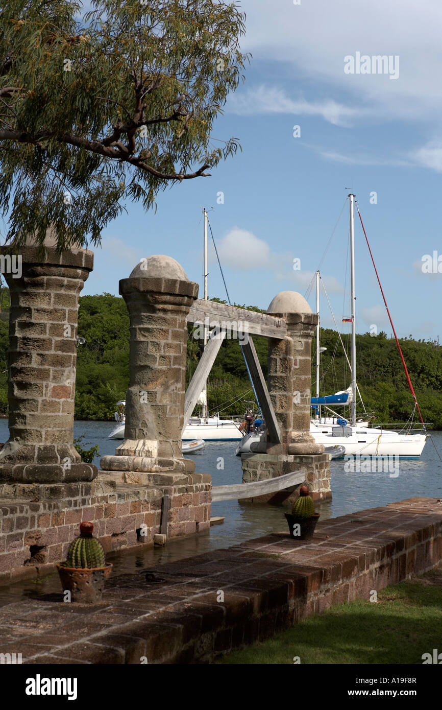 Il Boat House e veleria pilastri nelsons dockyard Caraibi Antigua west indies Foto Stock