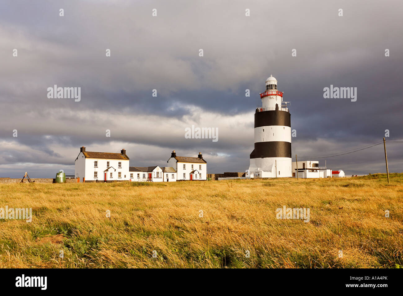 Faro di Hook Head che è risalente al 13.secolo, County Wexford, Irlanda Foto Stock