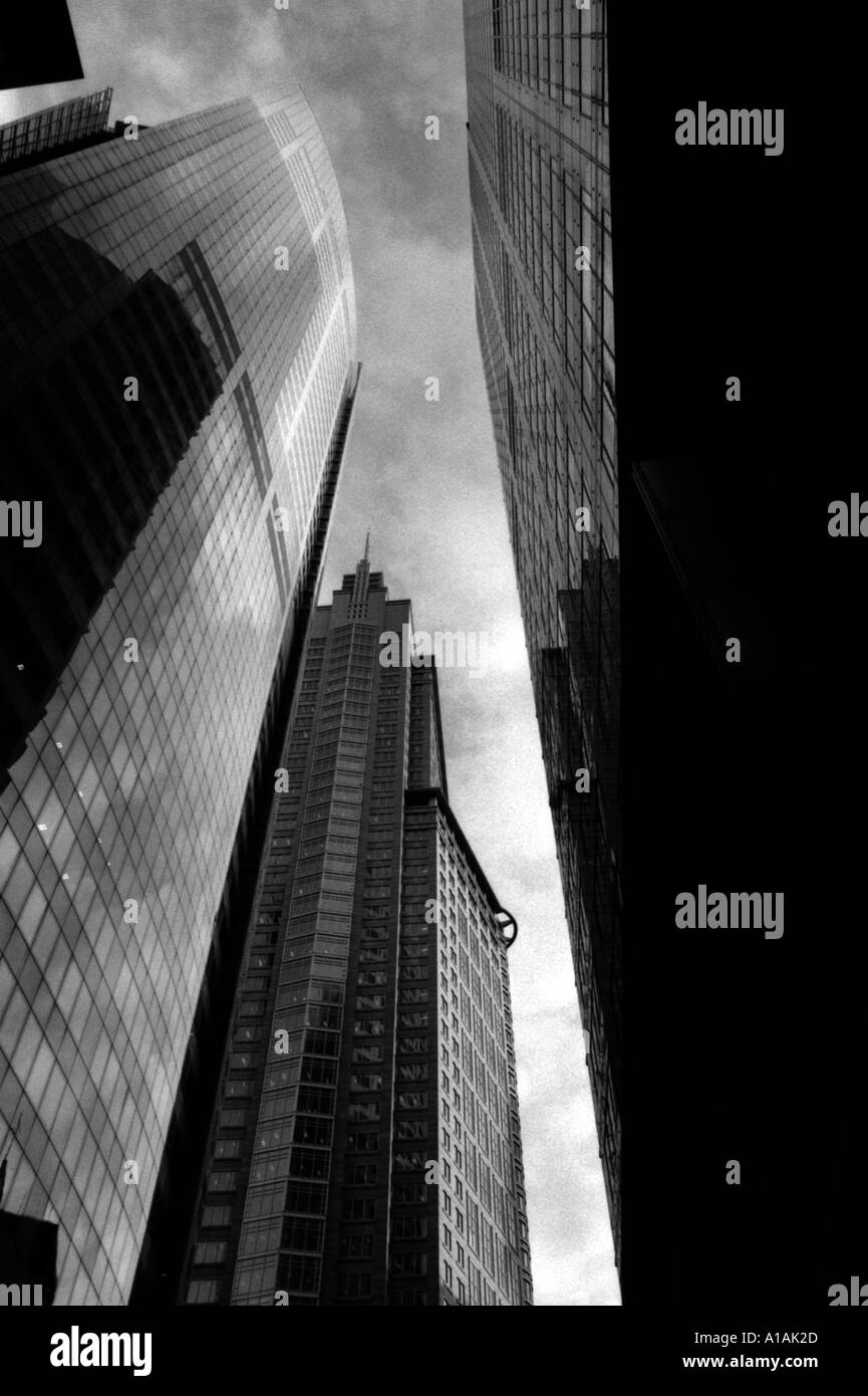 Immagine in bianco e nero di edifici alti in Sydney Australia Foto Stock