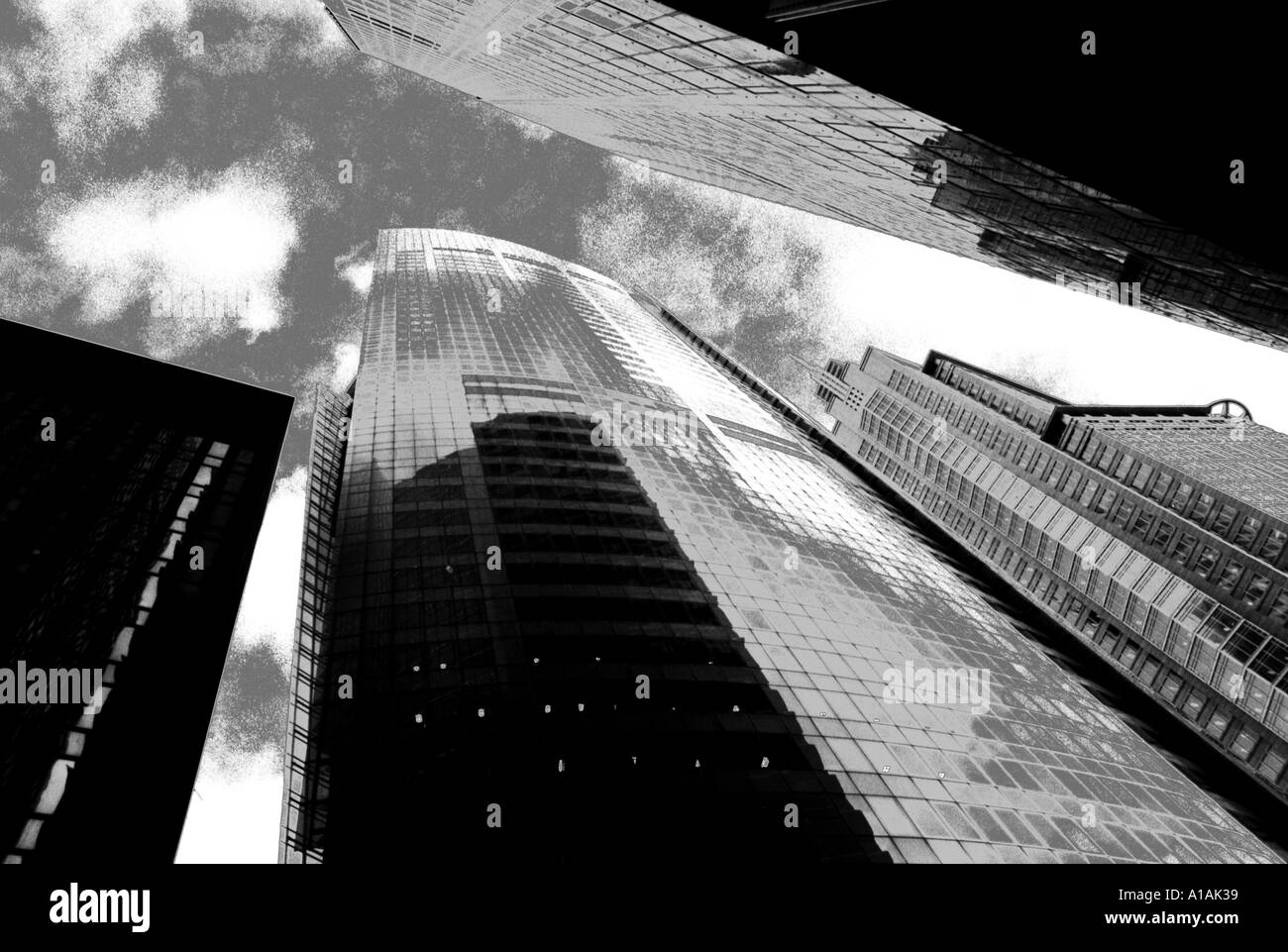 Migliorate digitalmente immagine monocromatica di highrise edifici a Sydney in Australia Foto Stock