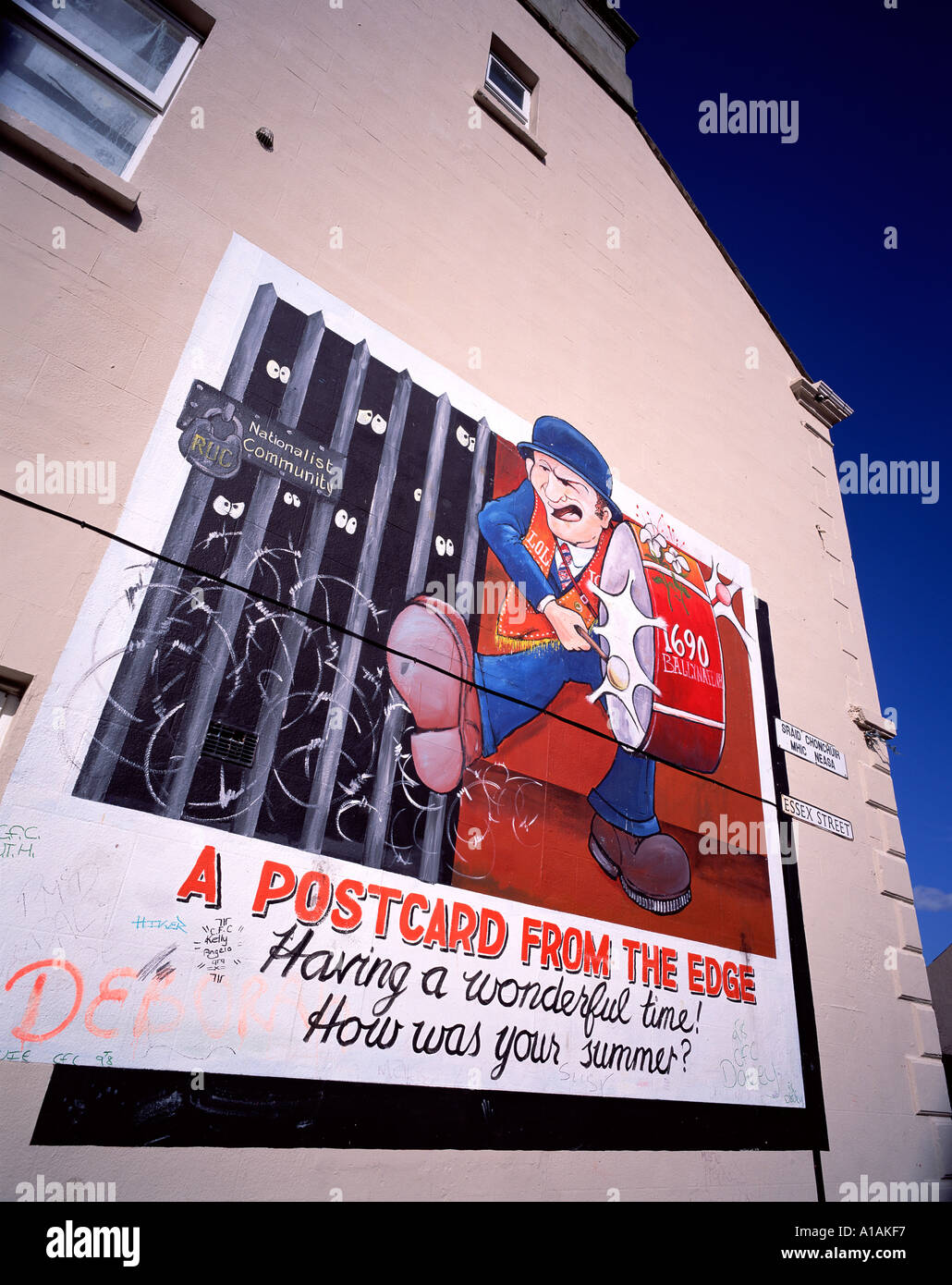 Murale repubblicano Ormeau Road Belfast Irlanda del Nord Foto Stock