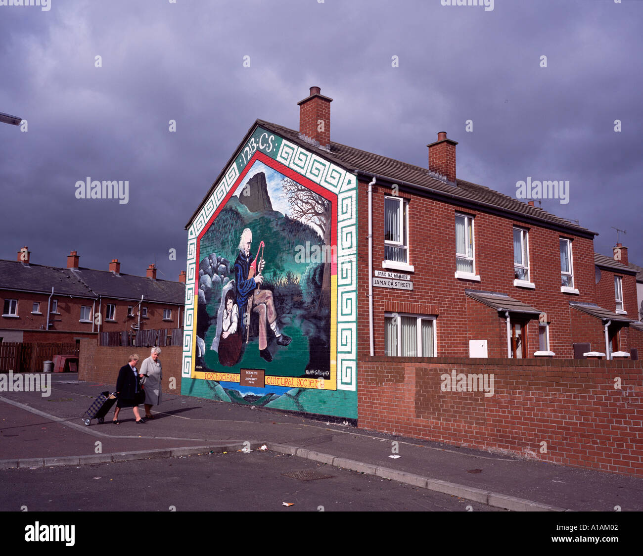 Murale repubblicano Ardoyne Belfast Irlanda del Nord Foto Stock