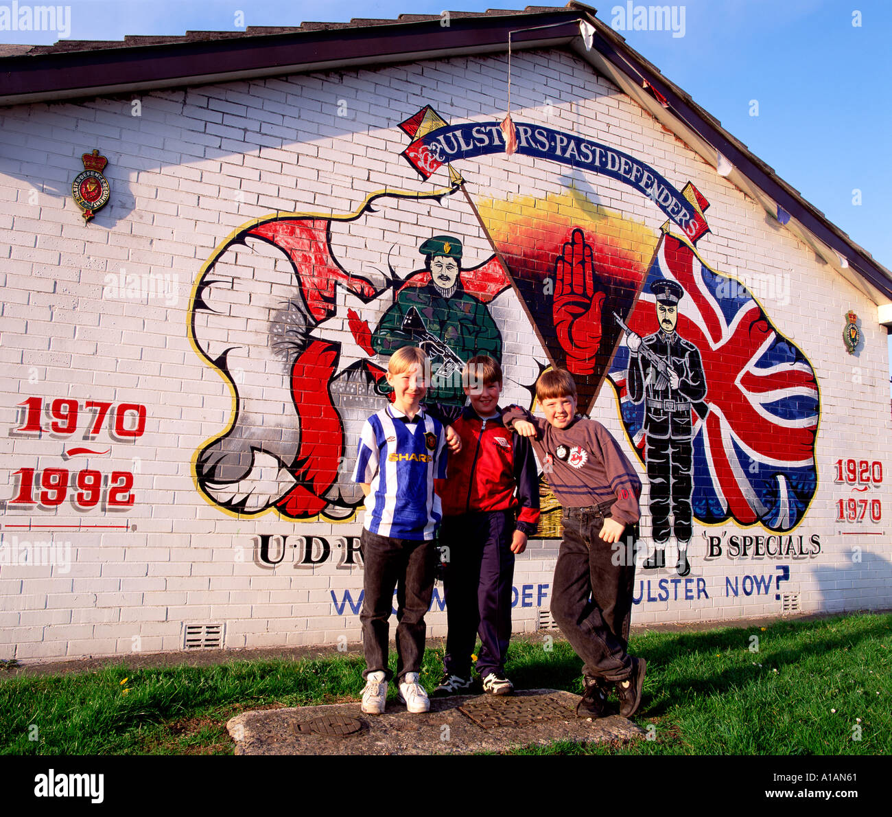 Murale lealisti Belfast Irlanda del Nord Foto Stock