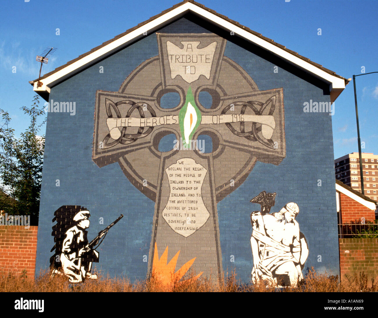 Murale repubblicano Belfast Irlanda del Nord Foto Stock