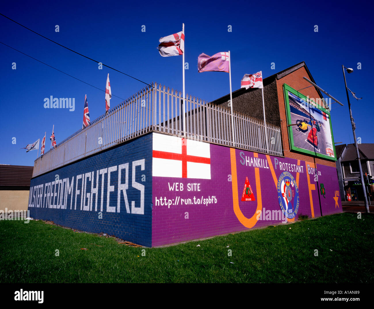 Murale lealisti Belfast Irlanda del Nord Foto Stock