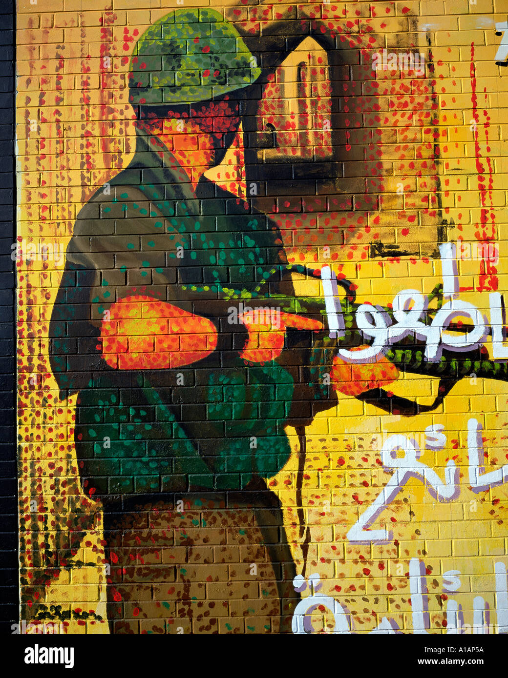 Murale repubblicano Falls Road West Belfast Irlanda del Nord Foto Stock