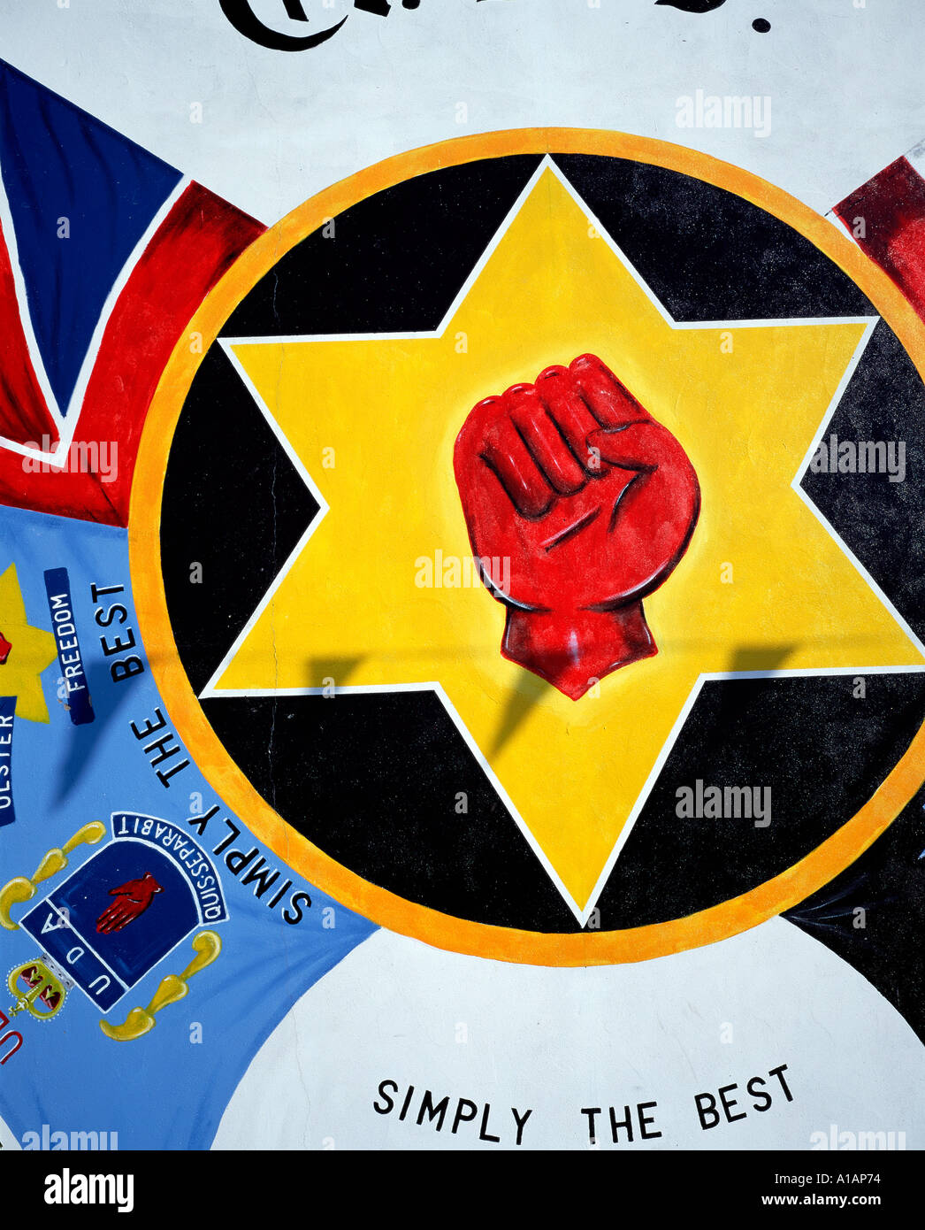 Murale lealisti West Belfast Shankhill Irlanda del Nord Foto Stock