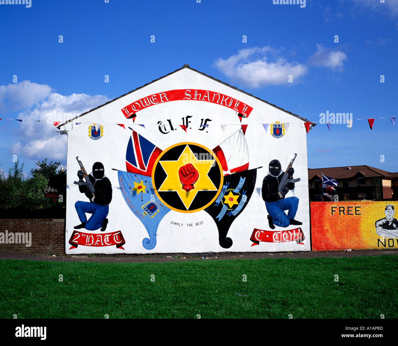 Murale lealisti West Belfast Shankhill Foto Stock