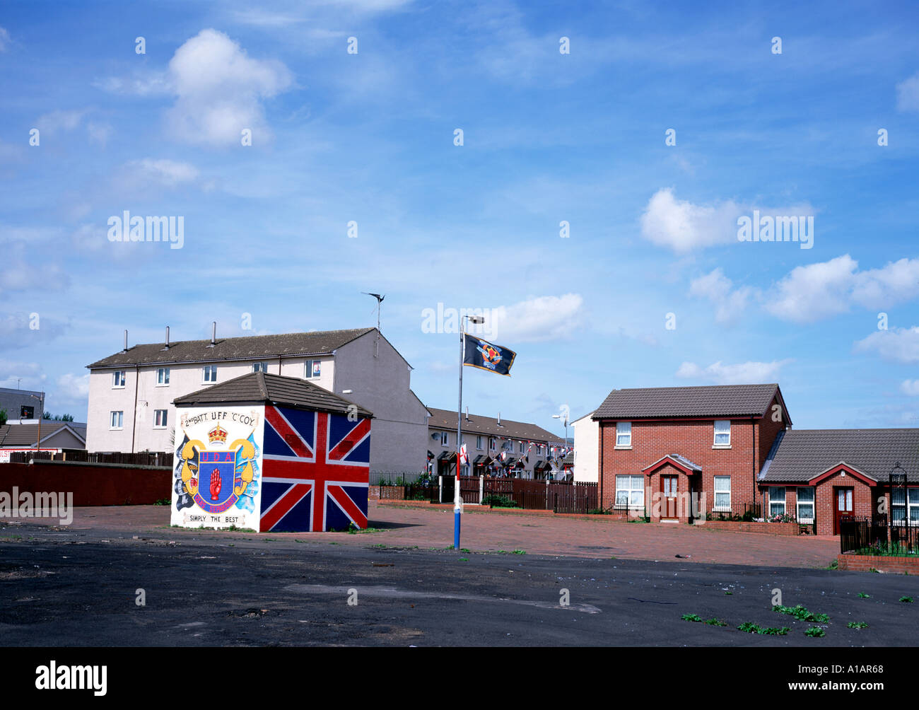 Alloggiamento lealisti Shankill Belfast Foto Stock
