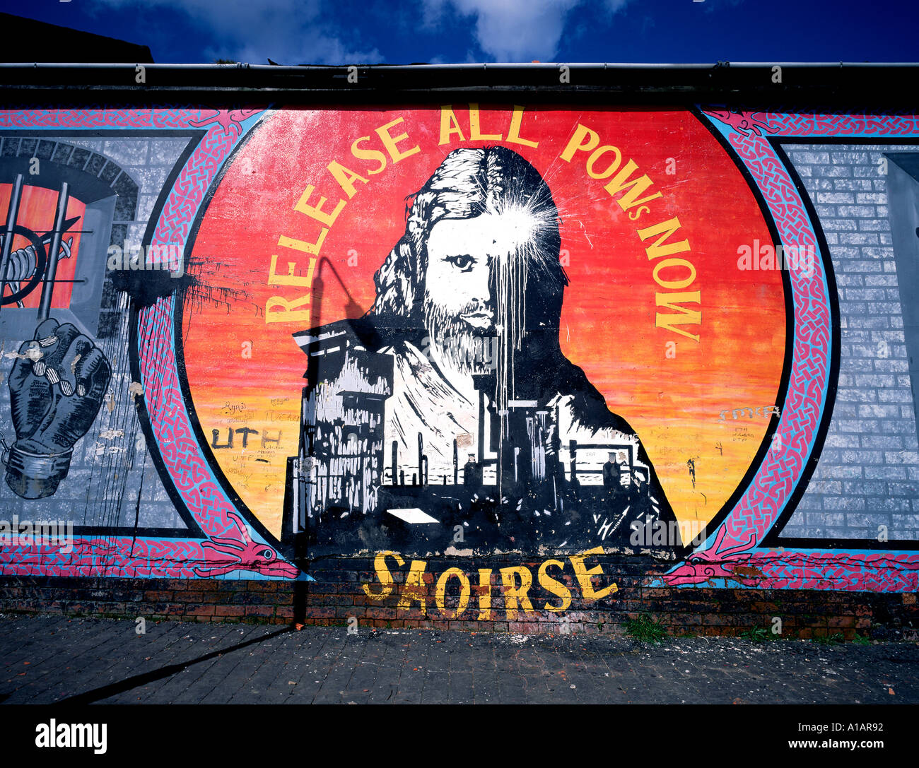 Murale repubblicano Belfast Irlanda del Nord Foto Stock