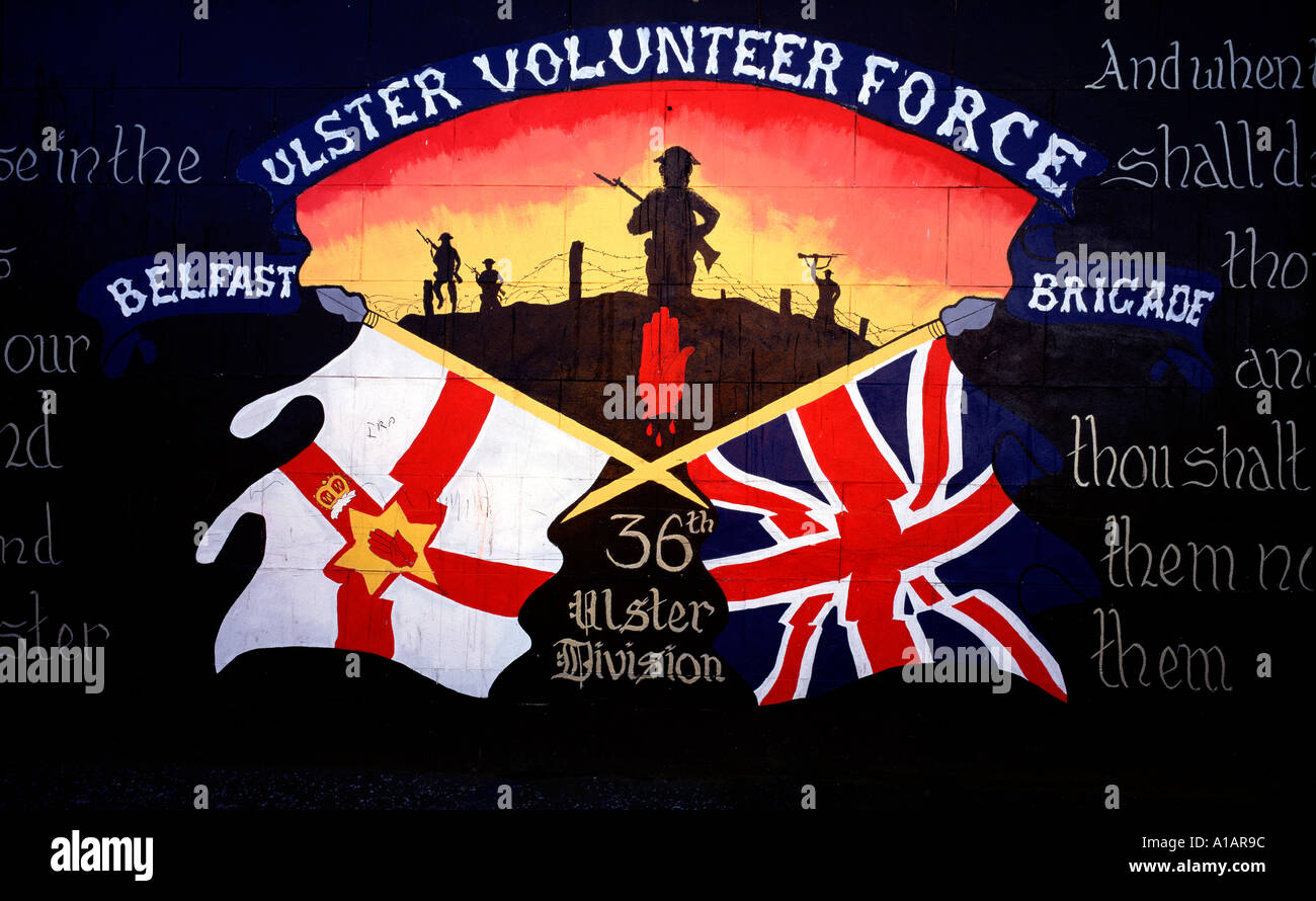 Murale lealisti Belfast Irlanda del Nord Foto Stock