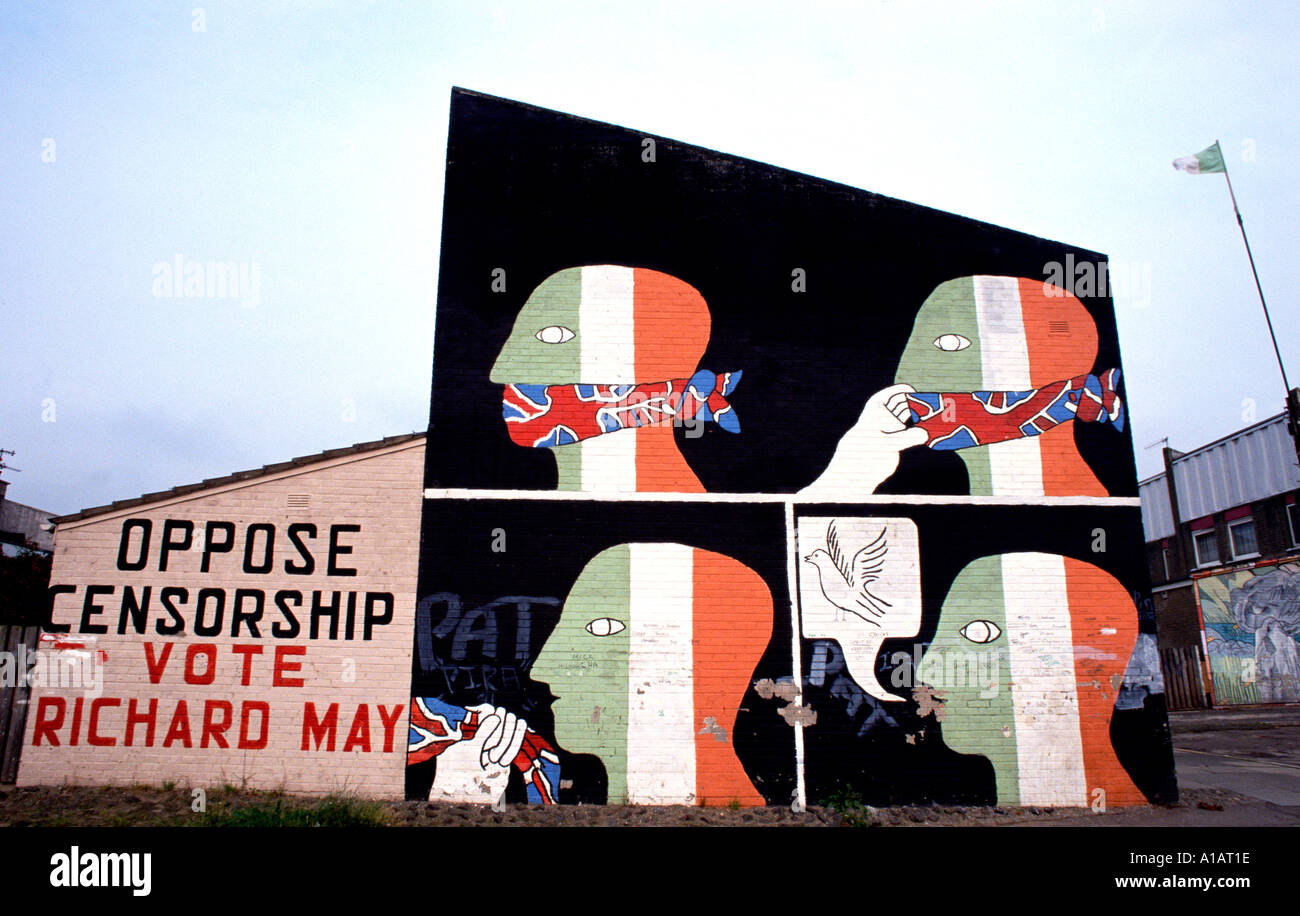 Murale repubblicano Belfast Irlanda del Nord Foto Stock